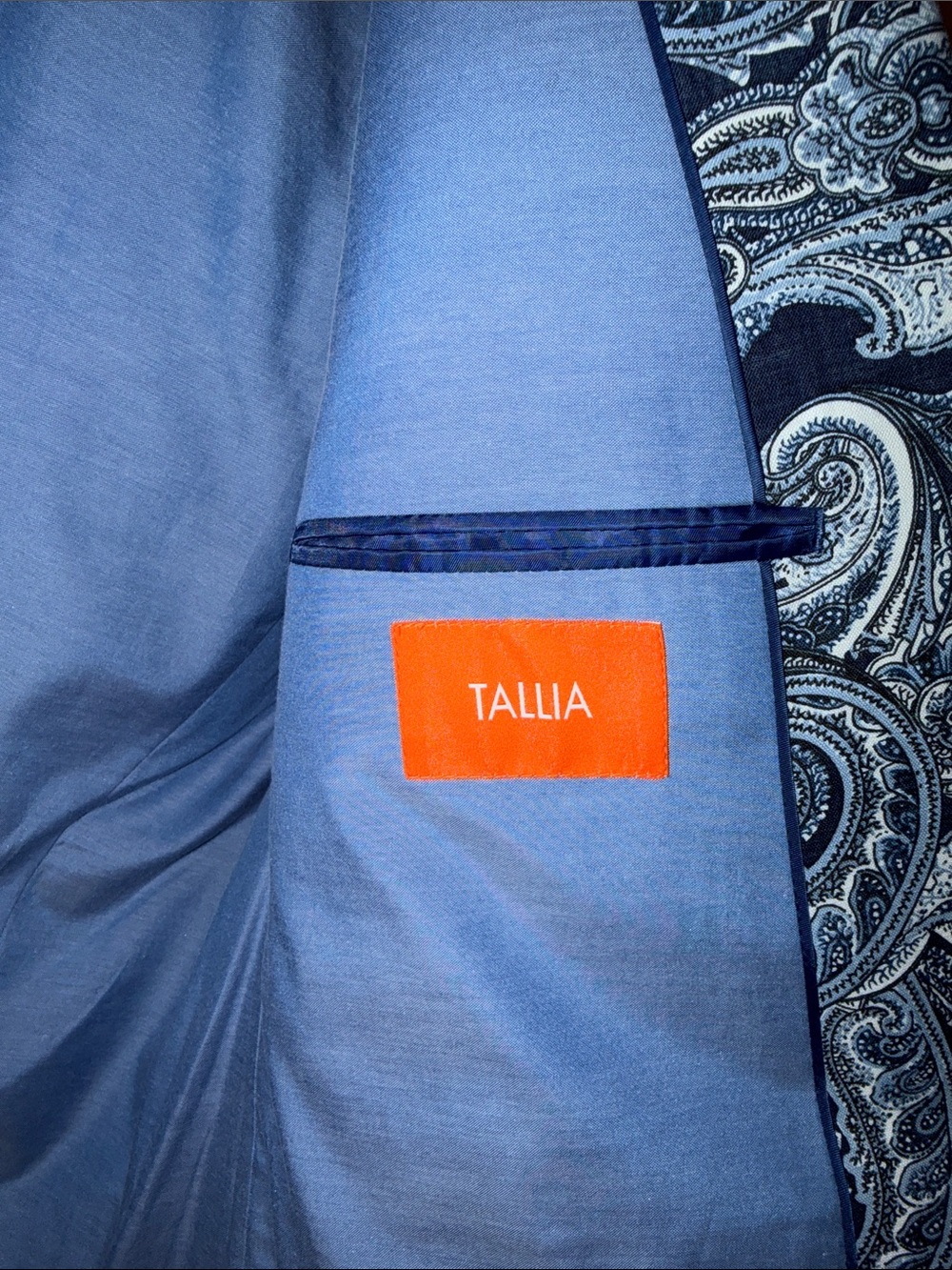 Tallia men’s 48R blue paisley blazer / worn once - Picture 3 of 5